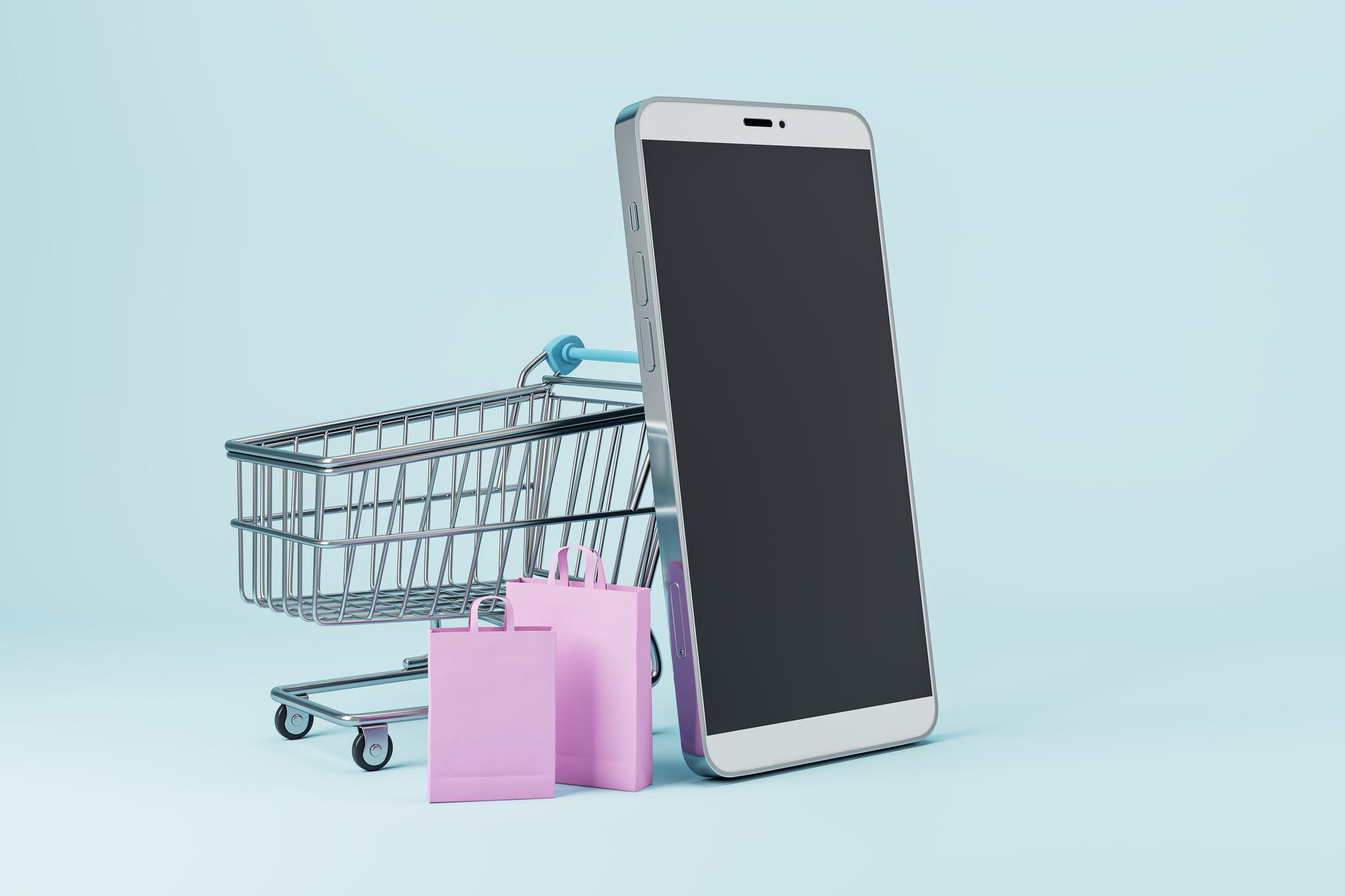 Shopping cart with phone